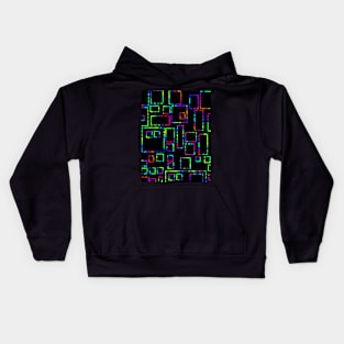 Rainbow Blocks on Black 5748 Kids Hoodie